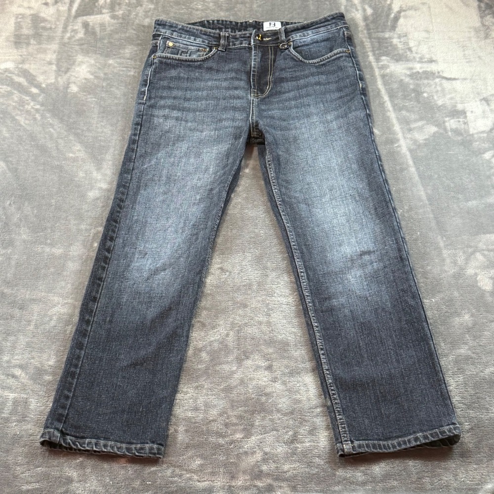 Fendi Roma Men Blue Comfort 503 Straight Leg Jeans Dark Wash Size 32 PR12-18-814